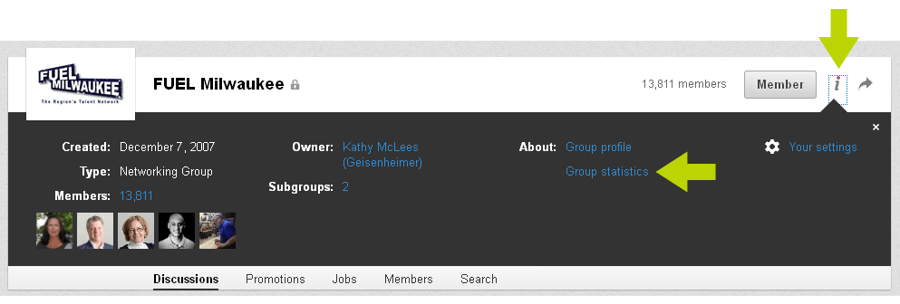 LinkedIn Group Stats: Review the groups you join to ensure they are a good fit for your business goals
