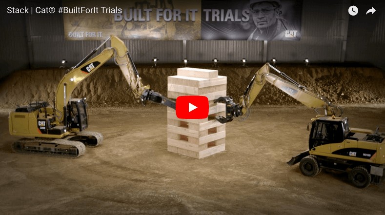 CAT Excavators Play Jenga